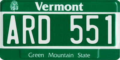 VT license plate ARD551