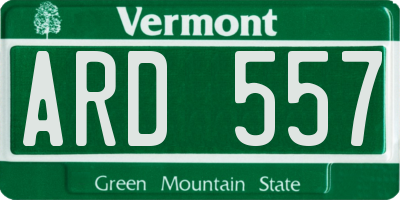 VT license plate ARD557