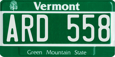 VT license plate ARD558