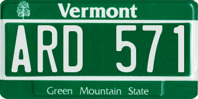 VT license plate ARD571