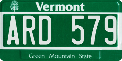 VT license plate ARD579