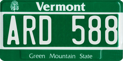 VT license plate ARD588
