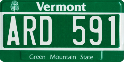 VT license plate ARD591