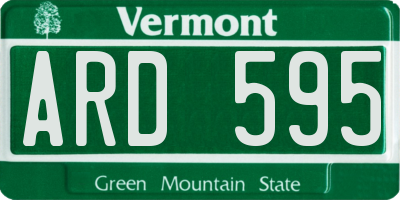 VT license plate ARD595