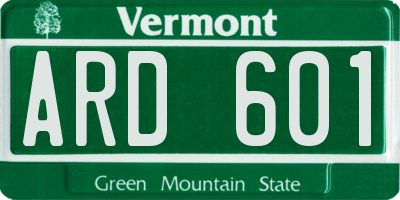 VT license plate ARD601