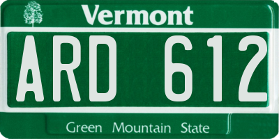 VT license plate ARD612