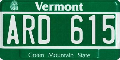 VT license plate ARD615