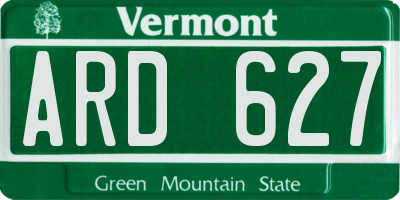 VT license plate ARD627