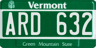 VT license plate ARD632