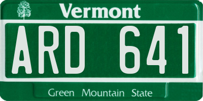 VT license plate ARD641
