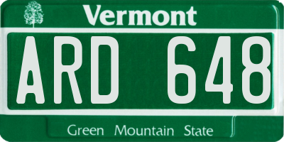 VT license plate ARD648