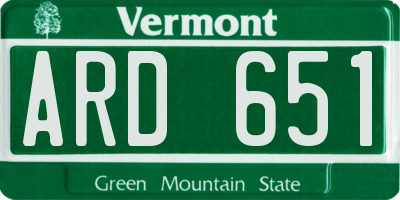 VT license plate ARD651