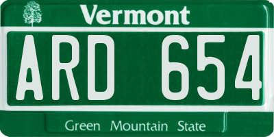 VT license plate ARD654