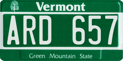 VT license plate ARD657