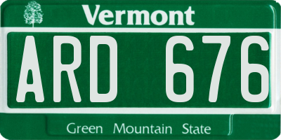 VT license plate ARD676