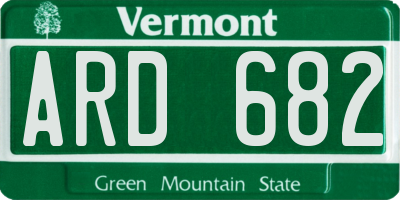 VT license plate ARD682