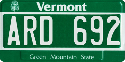 VT license plate ARD692