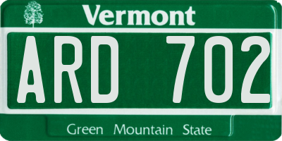 VT license plate ARD702