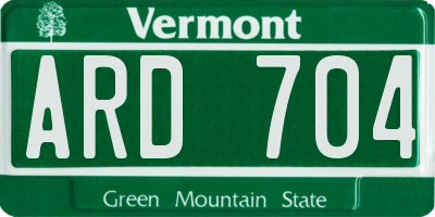 VT license plate ARD704
