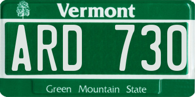 VT license plate ARD730