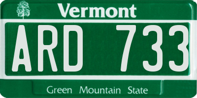 VT license plate ARD733