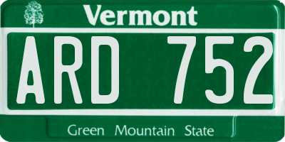VT license plate ARD752