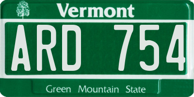 VT license plate ARD754