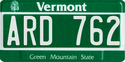 VT license plate ARD762