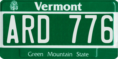 VT license plate ARD776