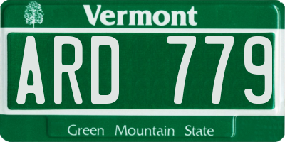 VT license plate ARD779