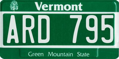 VT license plate ARD795