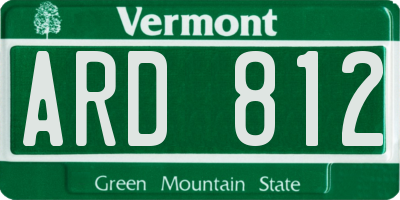 VT license plate ARD812