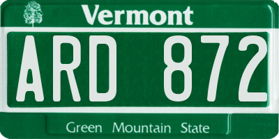 VT license plate ARD872