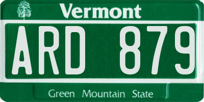 VT license plate ARD879