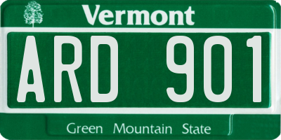 VT license plate ARD901
