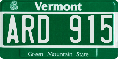 VT license plate ARD915