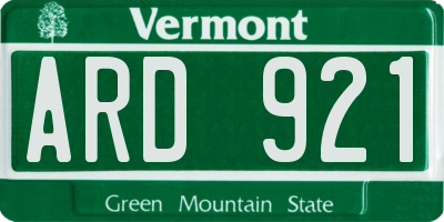 VT license plate ARD921