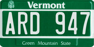 VT license plate ARD947