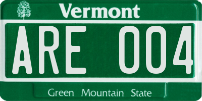 VT license plate ARE004