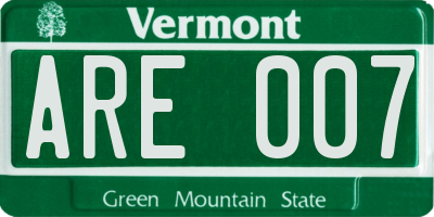 VT license plate ARE007