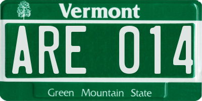 VT license plate ARE014