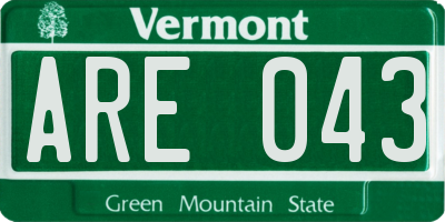 VT license plate ARE043