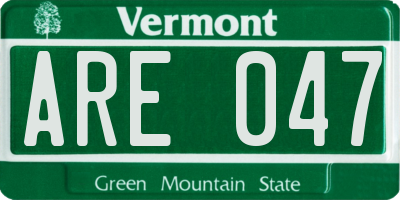 VT license plate ARE047