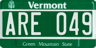 VT license plate ARE049