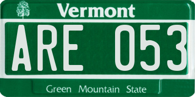 VT license plate ARE053