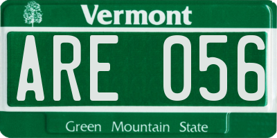 VT license plate ARE056