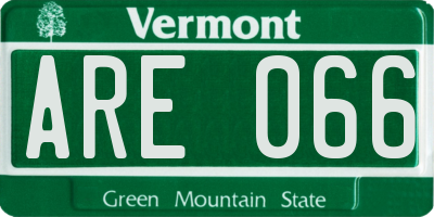 VT license plate ARE066