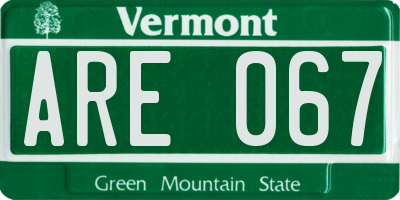 VT license plate ARE067