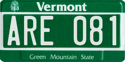 VT license plate ARE081