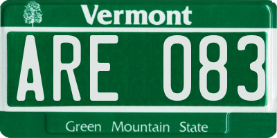 VT license plate ARE083